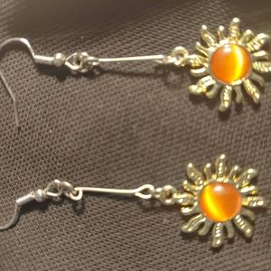 handmade sun earrings